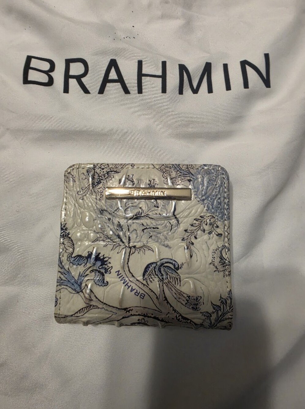 Brahmin Floral Melbourne Croc-embossed Satchel and Matching Wallet EUC - Picture 11 of 16